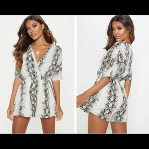 Grey snake print romper